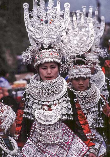 Silver Headgear in Festival, Guizhou Province, China