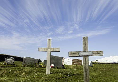 Crosses in Graveyard, Iceland
